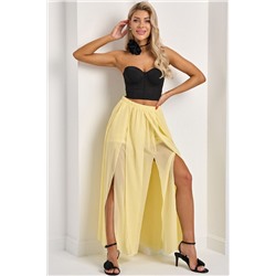 Юбка жёлтая макси из шифона