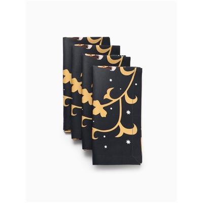 Набор салфеток сервировочных «Этель» Fairy tale, 40×40 см - 4 шт., чёрные