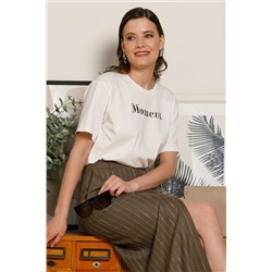 Футболка оверсайз белая с принтом