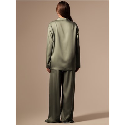 Пижама женская (рубашка, брюки) SL HOME Tensel Home, зелёная