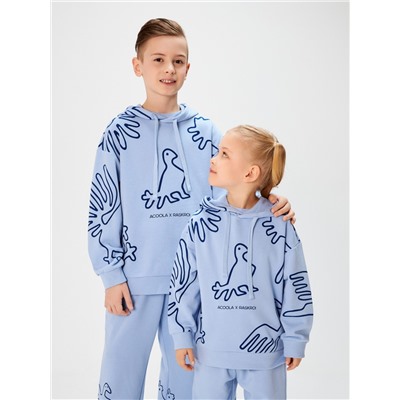 Джемпер детский Gzhel_hoodie васильковый Acoola
