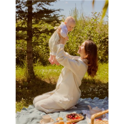 Пижама женская (рубашка, шорты) SL HOME Linen, молочная