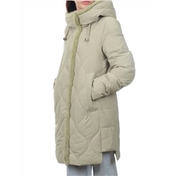 310 OLIVE Пальто зимнее стеганое женское (200 гр. холлофайбер, натуральная норка)