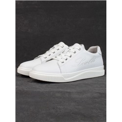 05-PDD165-1 WHITE/GRAY Кроссовки женские (натуральная кожа)