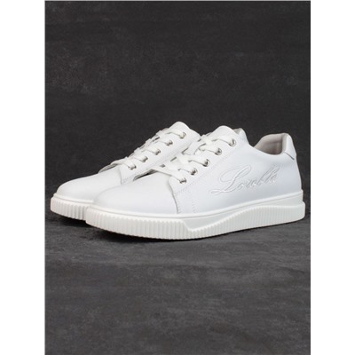 05-PDD165-1 WHITE/GRAY Кроссовки женские (натуральная кожа)