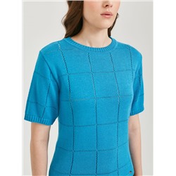 Блуза вязаная голубого цвета