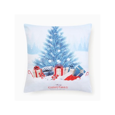 Наволочка декоративная новогодняя «Этель. Christmas», 40×40 см, бело-голубая