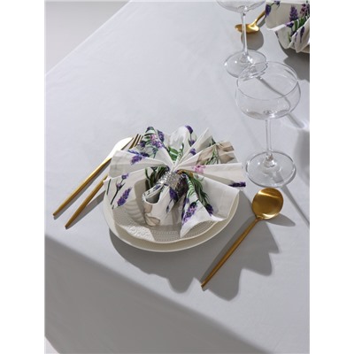 Набор салфеток с декоративными кольцами «Этель» Lavender, 40×40 см - 4 шт., 100% хлопок, саржа