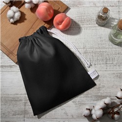 Мешочек текстильный «Этель» Home collection, 27×34 см, 45% лён, 55% хлопок, чёрный