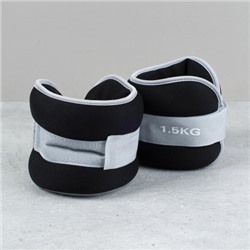 Утяжелители для рук и ног Woohooo FitLimbs II /  W1.5-1.5BL / набор 2 шт / 3 кг (1,5х1,5) / наполнитель песок / черный/уп 5/