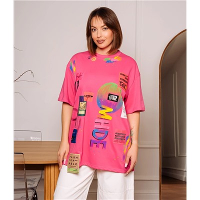 Футболка #КТ8290, фуксия