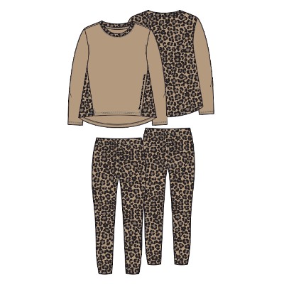 Лонгслив + леггинсы, Leopard Gilded Beige 14-1012