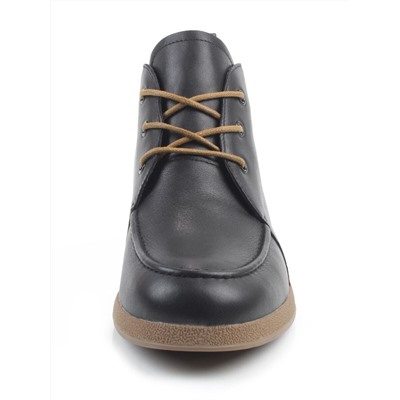 01-S77-98 BLACK Ботинки демисезонные женские (натуральная кожа, байка)