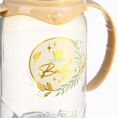 Бутылочка для кормления, новогодняя, Little Baby, классическое горло, с ручками, от 0 мес., 150 мл., цилиндр, M&B