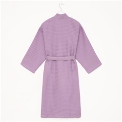 Халат вафельный женский удлинённый «Этель» Boho, размер 42-44, хлопок, 290 г/м², сиреневый