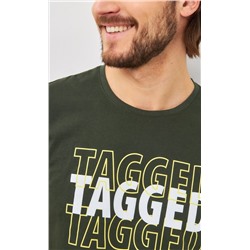 Футболка мужская с принтом P411-06-847 хаки