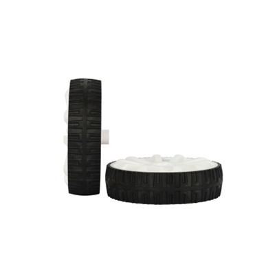 Комплект опорных колес с кронштейнами универсальный 12"-20" пластиковые колеса Белый 2шт/ HF-009-WH / уп 25