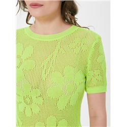 Джемпер вязаный лимонного цвета с короткими рукавами