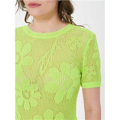 Джемпер вязаный лимонного цвета с короткими рукавами