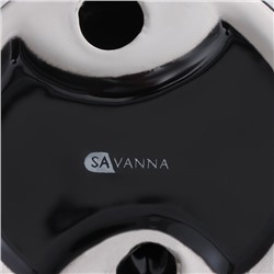 Набор аксессуаров для ванной комнаты SAVANNA Monro, 4 предмета, мыльница, дозатор для мыла 450 мл, стакан, баночка, чёрный
