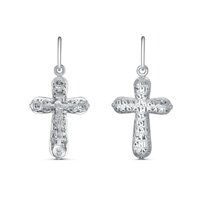 Крест из серебра литье белый