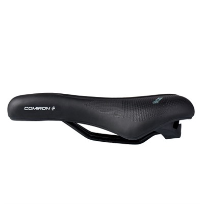 Седло велосипедное MTB COMIRON PIDCOCK M018 275X170, Технологии: DW, ED. Верх: PU с прессованым принтом/Цвет: Чёрный+Синий /уп 30/