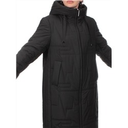1073 BLACK Пальто зимнее облегченное женское (холлофайбер 150 гр.)