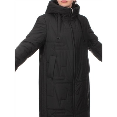1073 BLACK Пальто зимнее облегченное женское (холлофайбер 150 гр.)