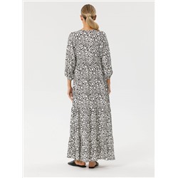 Платье ярусное с принтом