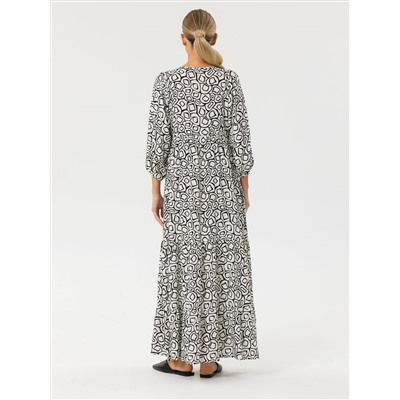 Платье ярусное с принтом