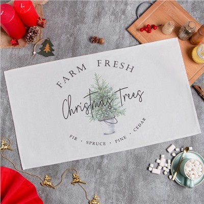 Полотенце кухонное новогоднее «Этель» Christmas tree, 40×73 см, 100% хлопок, саржа 190 г/м²