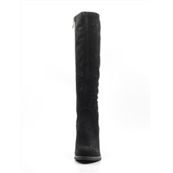 02-M19-673 BLACK Сапоги зимние женские (натуральная замша, натуральный мех (еврозима))
