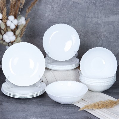 Столовый набор 19 предметов  Классика белый  19 758578 (WHITE) (уп 2) Цв к