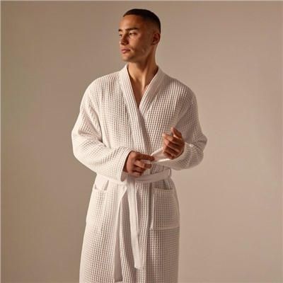 Халат вафельный мужской SL HOME: Boho «Блан де Блан», размер S, хлопок 100%, белый