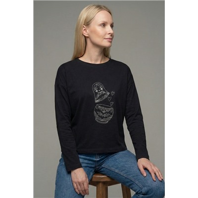 Лонгслив женский оверсайз Ч Арт. 10638