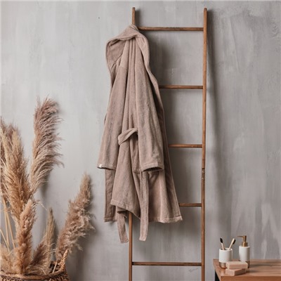 Халат махровый мужской SL HOME: Basic «Саббиа», размер S, хлопок 100%, коричневый