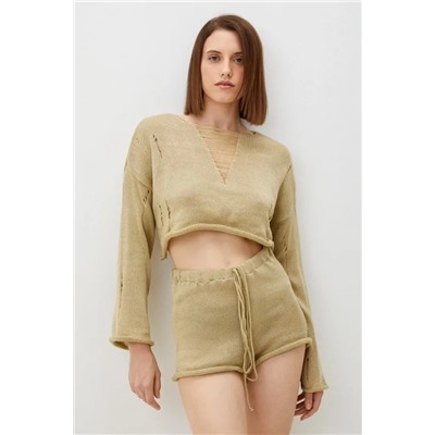 Костюм женский вязаный с шортами и топом Б Арт. 10174