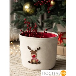 DOME ЛУМИ беж/красн Корзина для хранения 33х25,5х20,5 см., 1 пр., полиэстер