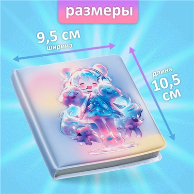 Записная книжка подарочная 96л,линия, цветной блок,обложка ПВХ 3D Аниме (9,5х10,5см)