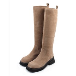 02-E37B-70HL BEIGE Сапоги демисезонные женские (натуральная замша)