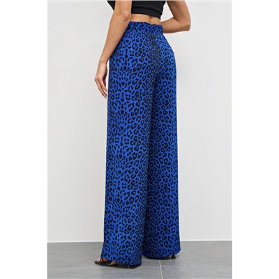 Брюки широкие синие с карманами