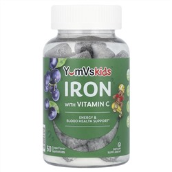 YumVs, железо с витамином C, со вкусом винограда, 60 жевательных мармеладок