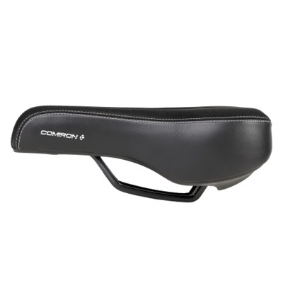 Седло велосипедное комфортное COMIRON CORSICA N30 275x155, Технологии: DW, ED, Soft surface, Пена 78мм. Эластомер, Верх: лайкра, Цвет: Чёрный/уп 30/