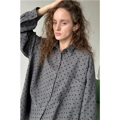 Рубашка женская  HUG077/12/Серый, черный