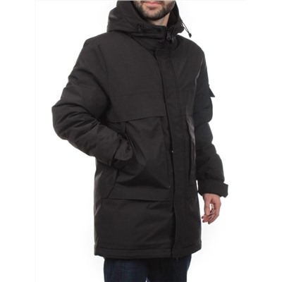 8896 BLACK Куртка мужская зимняя облегченная (130 гр. холлофайбер)