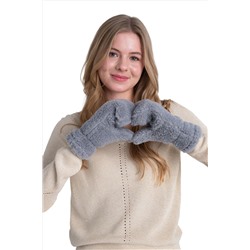 Варежки меховые на резинке СЕРЫЕ