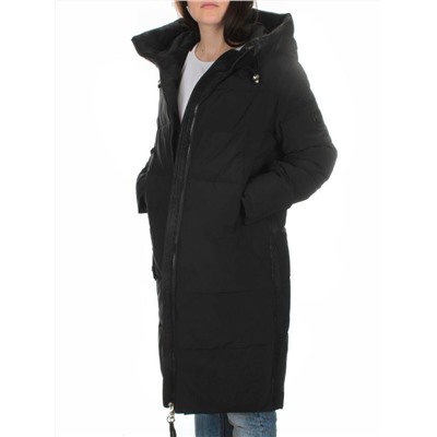 C1046 BLACK Пальто зимнее женское (200 гр. холлофайбер)