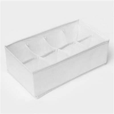 Органайзер для хранения белья LaDо́m, 8 ячеек, 28×16×10 см, белый