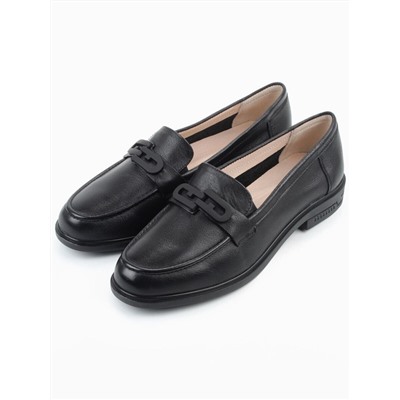 03-DEB4-1 BLACK Лоферы женские (натуральная кожа)