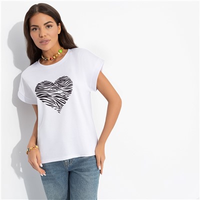 Футболка со спущенным плечом, Оттенок настроения (heart)